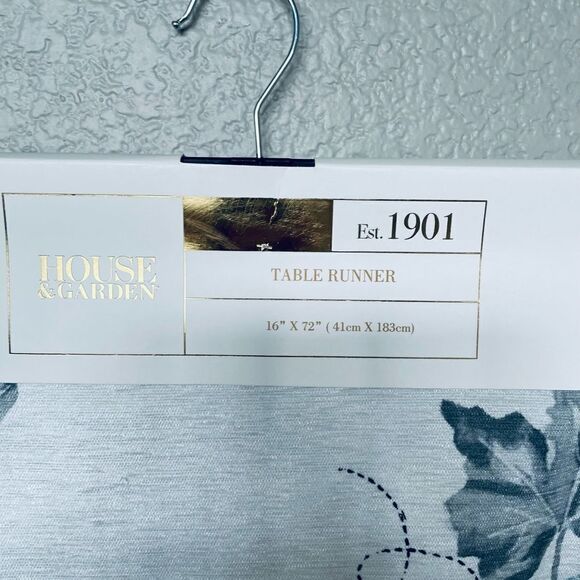 Fall Luxury Beaded Blue Gray Pumpkin Table Runner - Picture 5 of 5